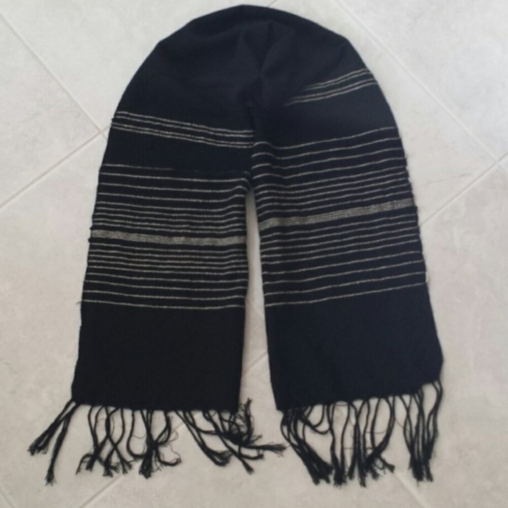 Black with White Stripes Scarf
